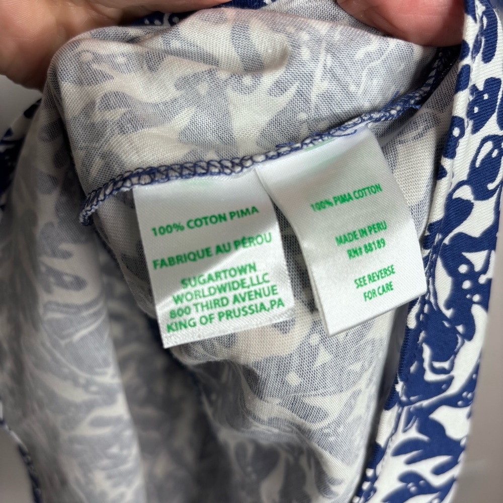 Lilly Pulitzer Kristen Flounce Dress Krillen It Blue White Pattern L NWOT - Picture 8 of 11